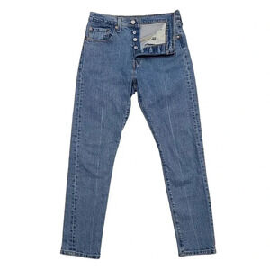 Levi's 501 S Skinny Straight Leg Jeans Blue Denim Button Fly Front 27